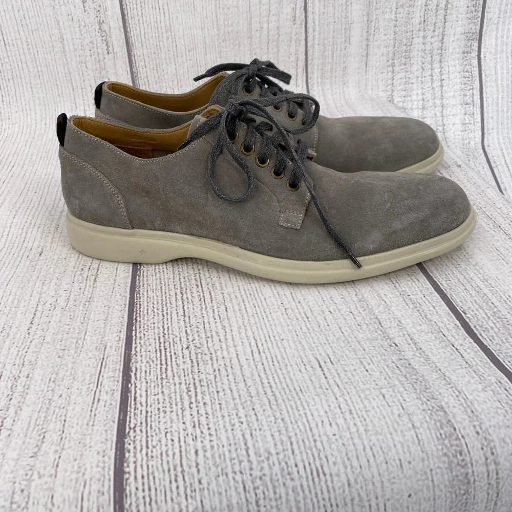 George Brown Bilt Fulton Derby Mens 10 Cement Grey Suede Lace Up Plain Toe Shoes